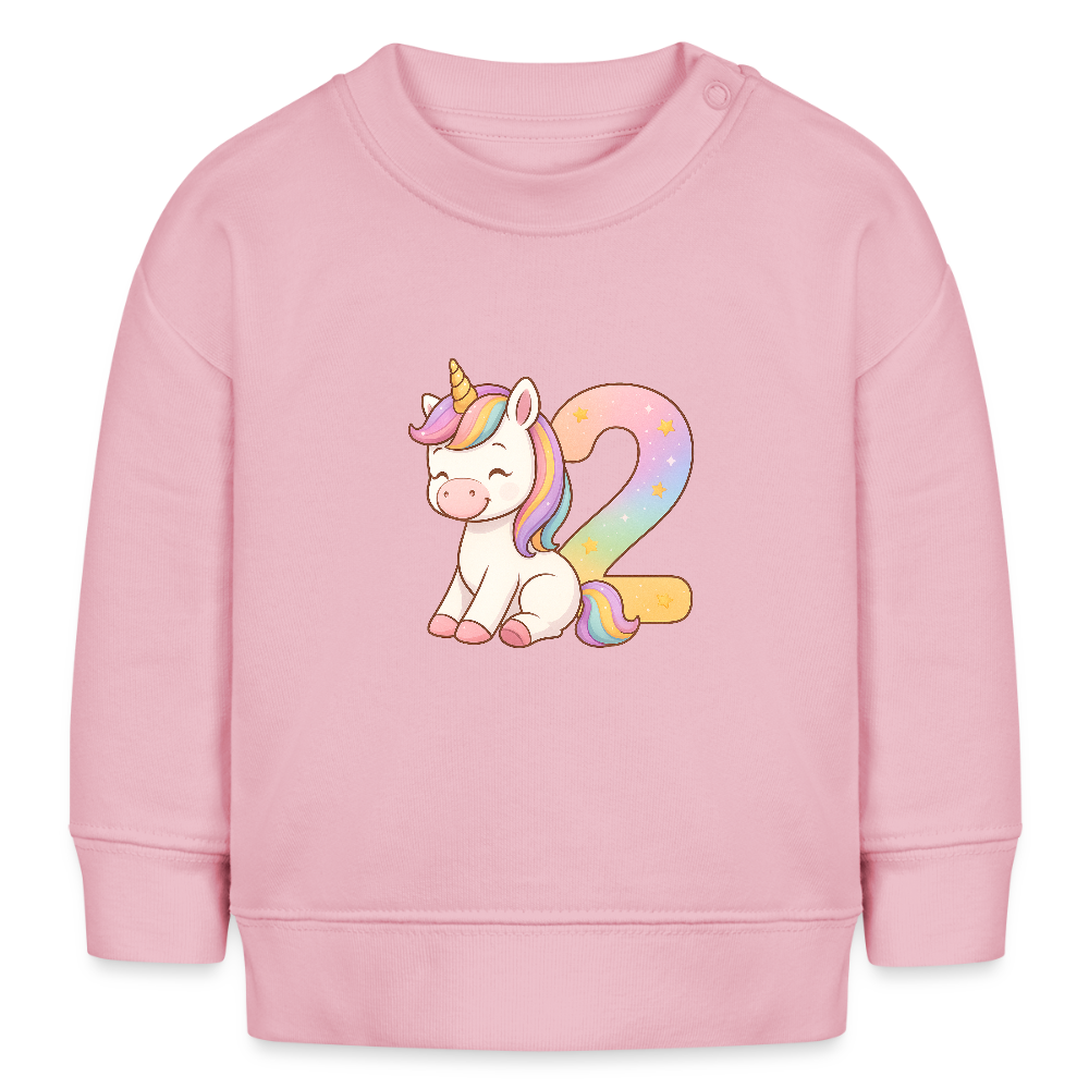 2. Geburtstag Einhorn - Bio Baby Pullover - Hellrosa