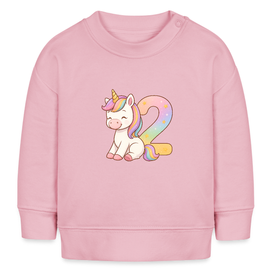 2. Geburtstag Einhorn - Bio Baby Pullover - Hellrosa