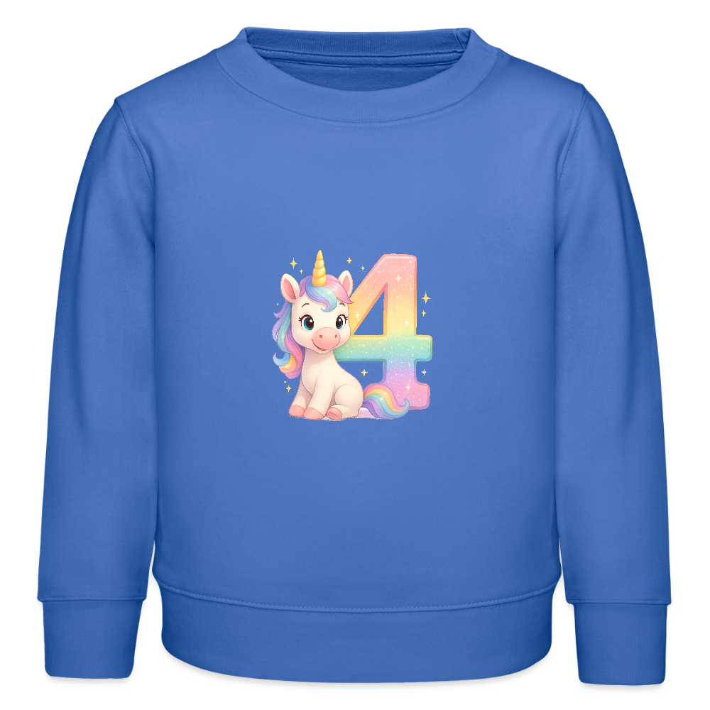 4. Geburtstag Einhorn - Bio Kinder Pullover - carolina Blue