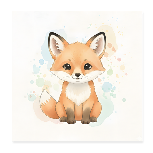 Fuchs Poster 20x20 cm - Weiß