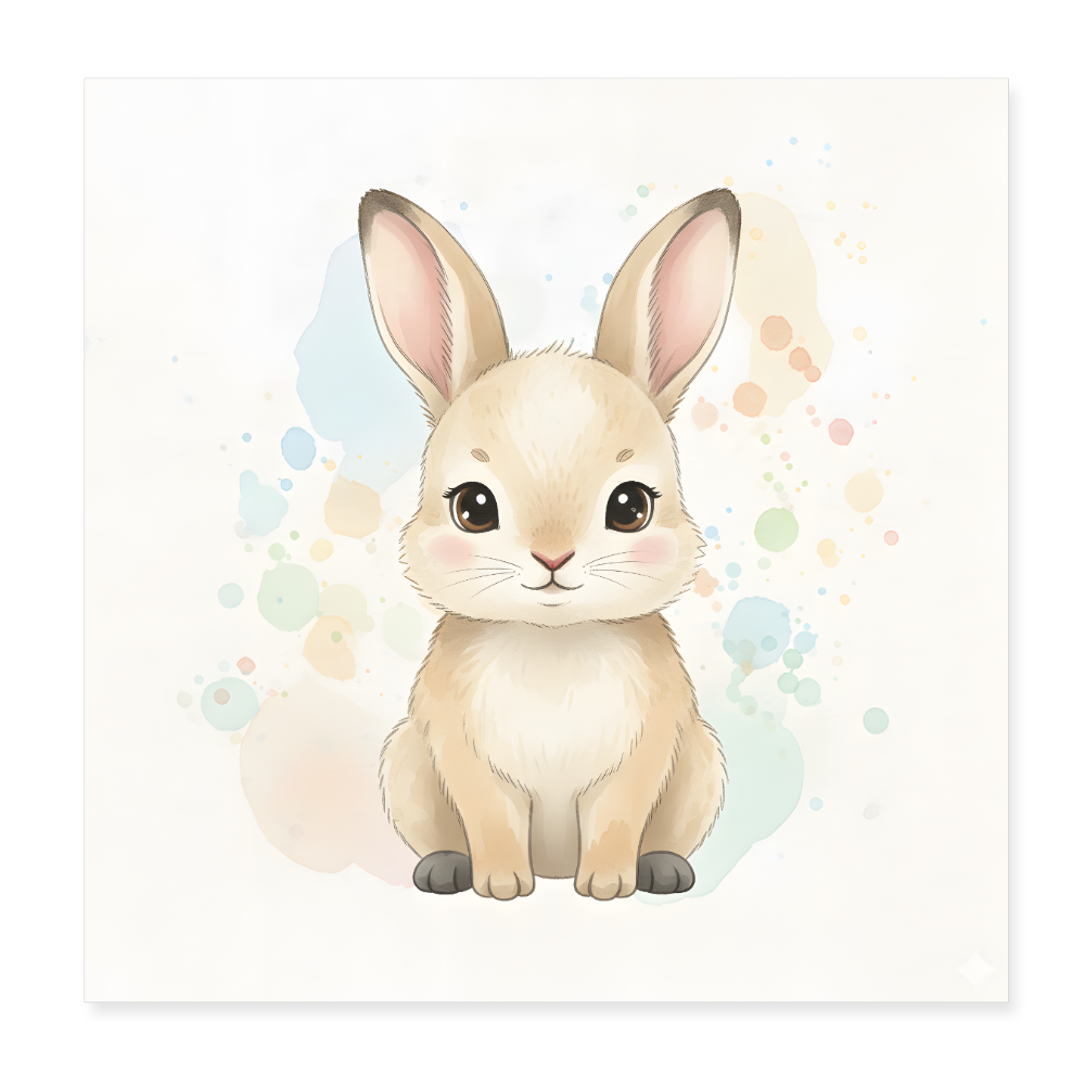 Hase Poster 20x20 cm - Weiß