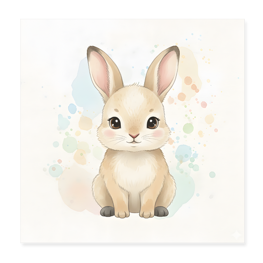 Hase Poster 20x20 cm - Weiß