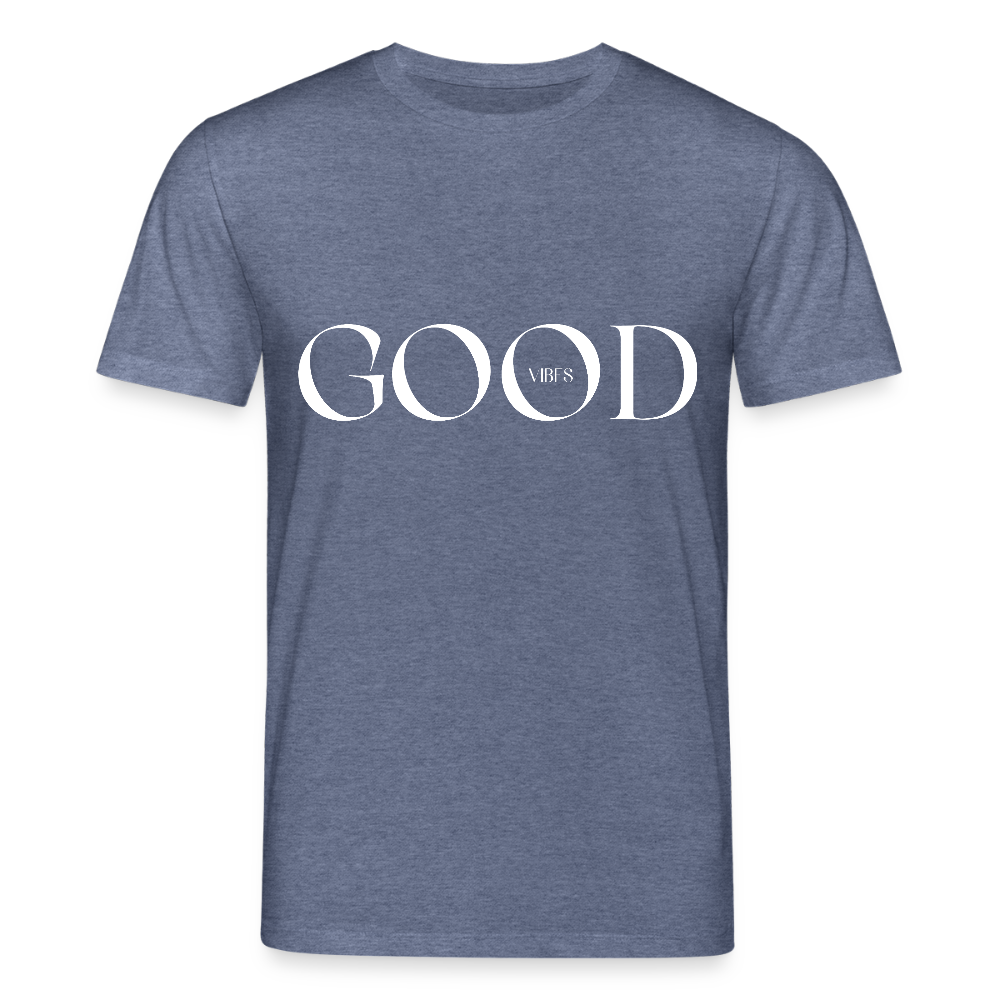 Good Vibes - Bio Unisex T-Shirt - Dunkelblau meliert