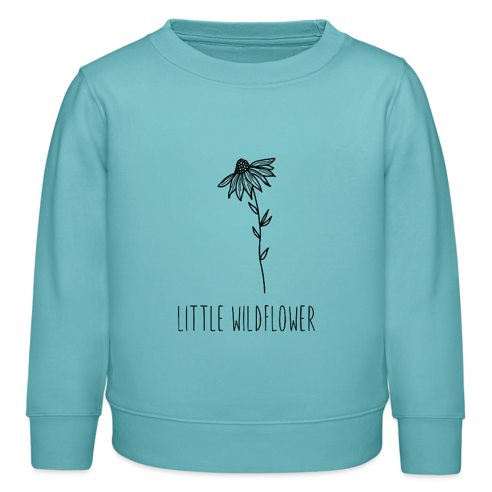 Little wildflower - Bio Kinder Sweatshirt - Pastelltürkis