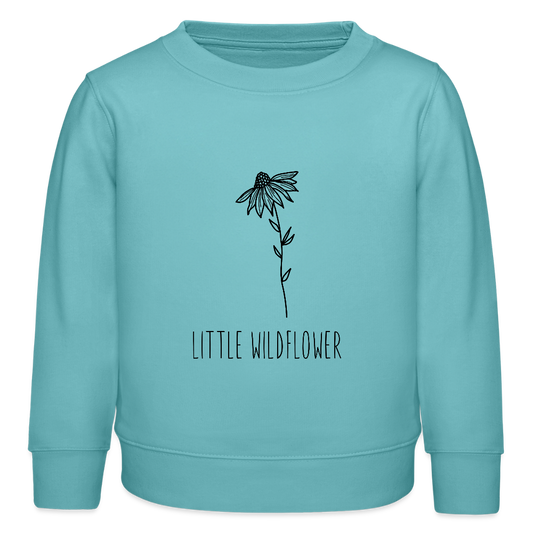 Little wildflower - Bio Kinder Sweatshirt - Pastelltürkis