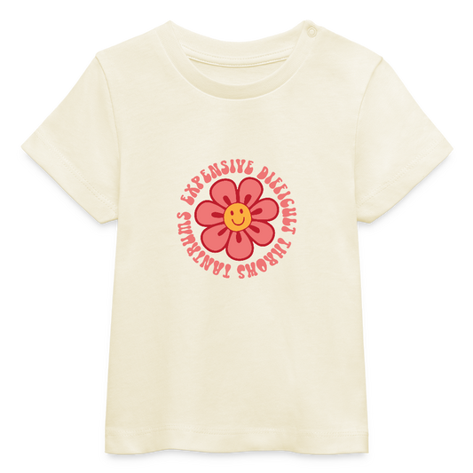 Flower - Bio Baby T-Shirt - Weißgrau