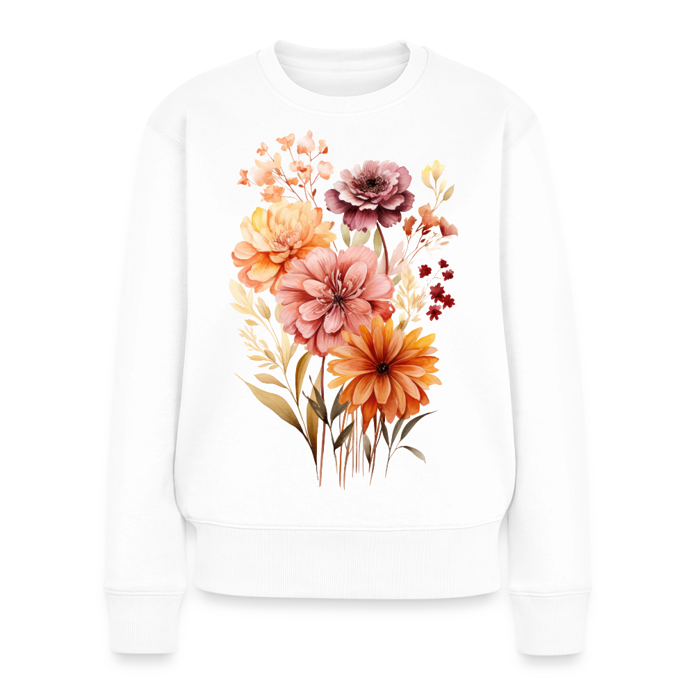 Blumen - Frauen Premium Pullover - Weiß