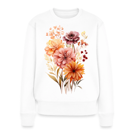 Blumen - Frauen Premium Pullover - Weiß