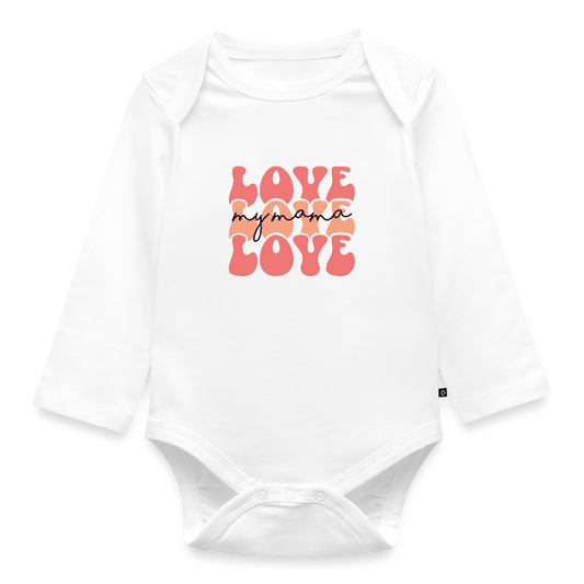 Love my Mama Baby Bio-Langarm-Body - Weiß