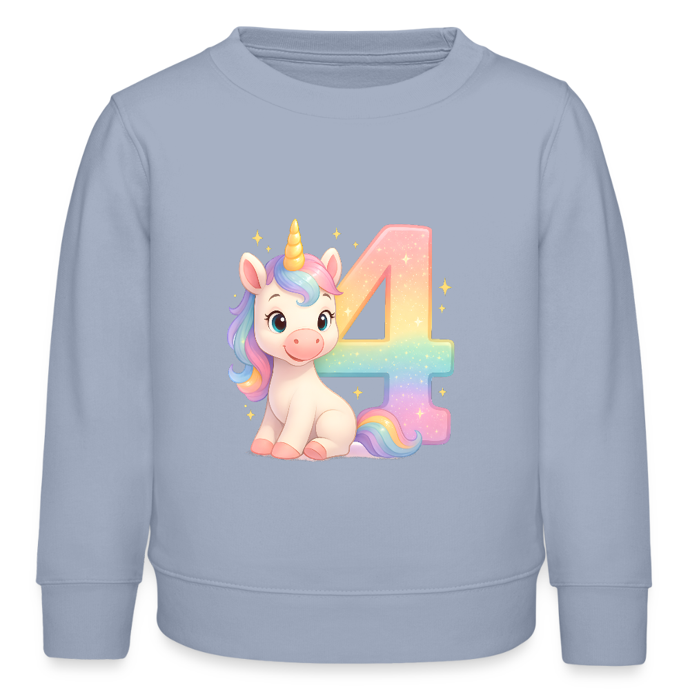 4. Geburtstag Einhorn - Bio Kinder Pullover - Lavendel-Violett