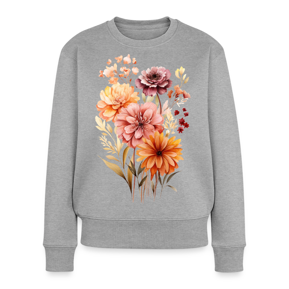 Blumen - Frauen Premium Pullover - Grau meliert