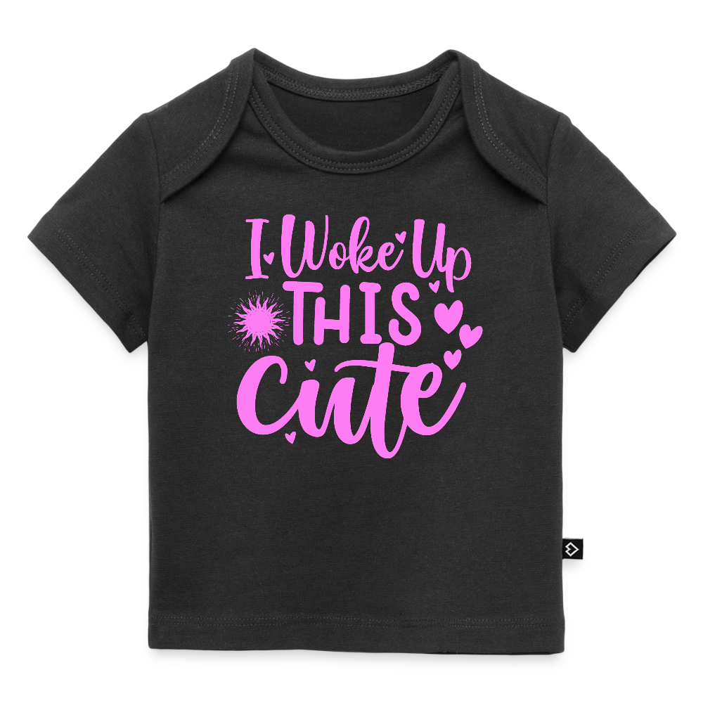 I woke up this cute - Baby Bio-T-Shirt - Schwarz