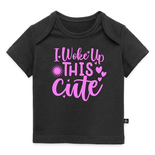 I woke up this cute - Baby Bio-T-Shirt - Schwarz