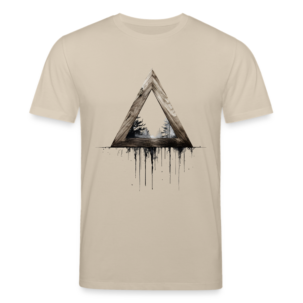 Dreieck Holz - Bio Unisex T-Shirt - Beige
