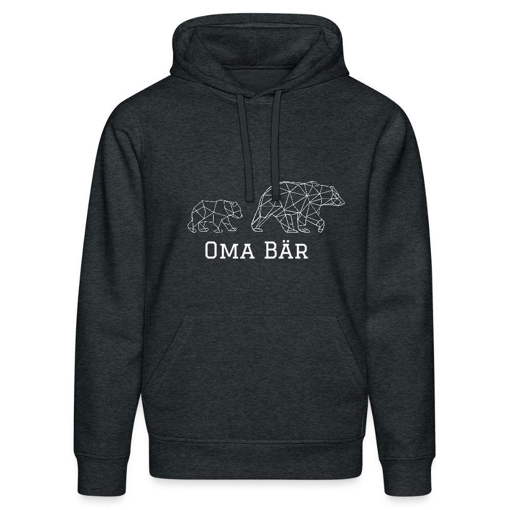 Oma Bär - Bio Unisex Hoodie - Dunkelgrau meliert