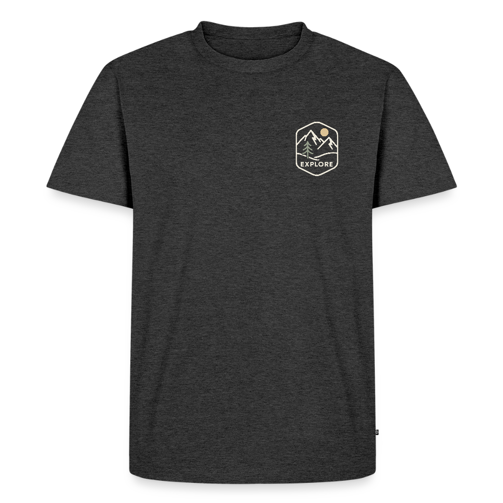 Berge - Bio Männer T-Shirt - Anthrazit meliert