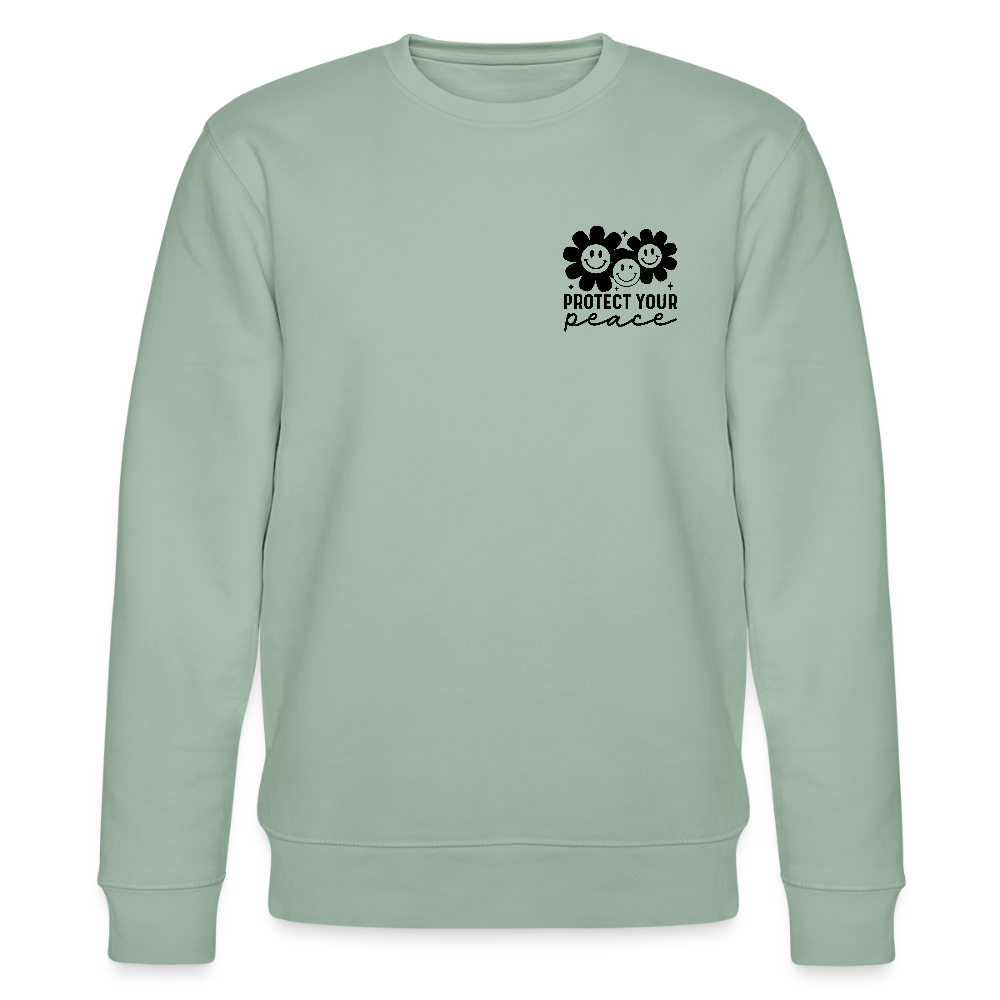 Protect your peace - Bio Unisex Sweatshirt - Helles Graugrün