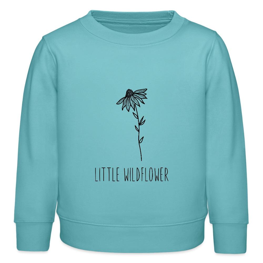 Little wildflower - Bio Kinder Sweatshirt - Pastelltürkis
