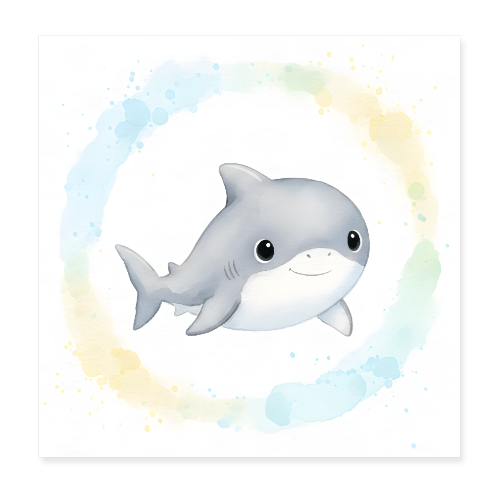Hai Poster 20x20 cm - Weiß