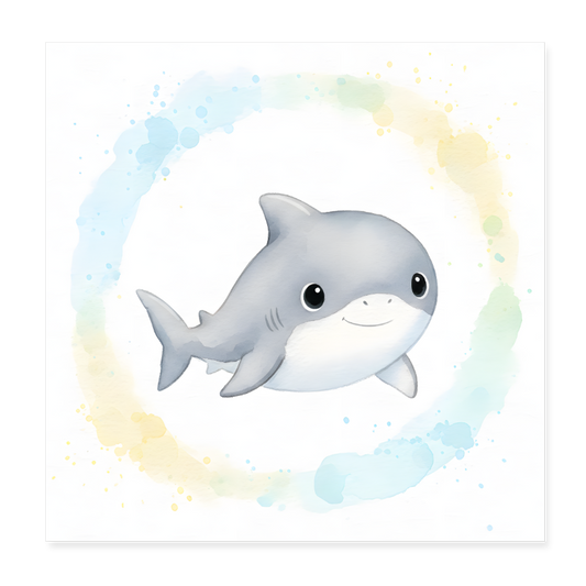 Hai Poster 20x20 cm - Weiß