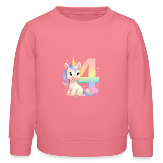 4. Geburtstag Einhorn - Bio Kinder Pullover - Pink 