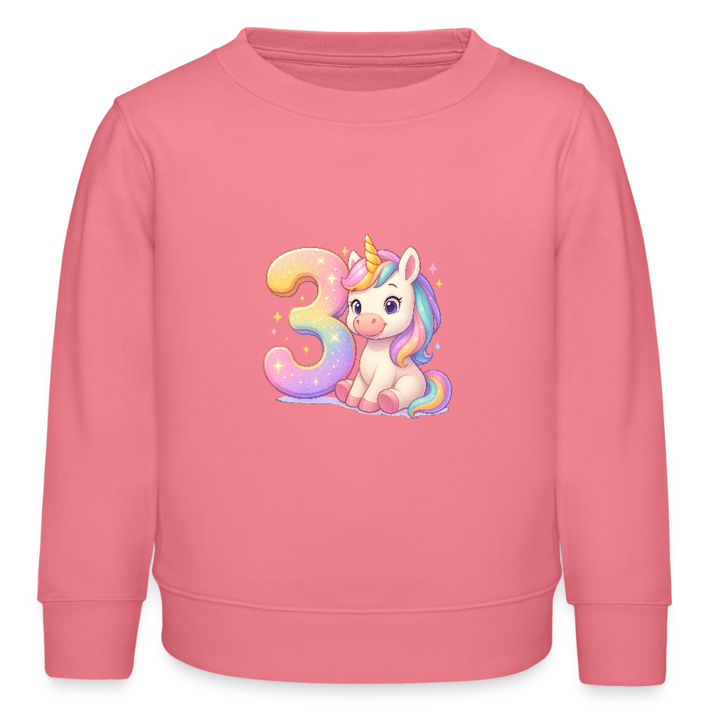 3. Geburtstag Einhorn - Bio Kinder Pullover - Pink 