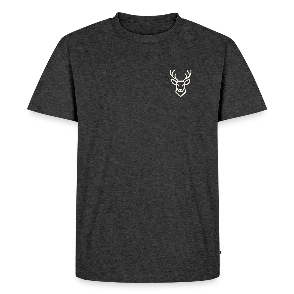 Hirsch - Bio Männer T-Shirt - Anthrazit meliert
