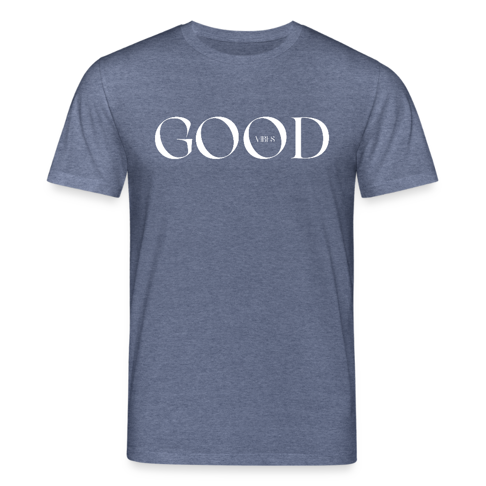 Good Vibes - Bio Unisex T-Shirt - Dunkelblau meliert