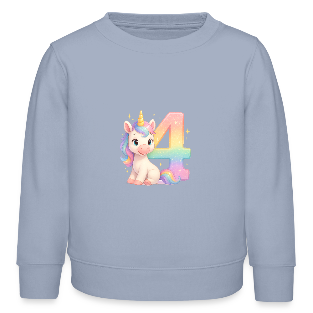 4. Geburtstag Einhorn - Bio Kinder Pullover - Lavendel-Violett