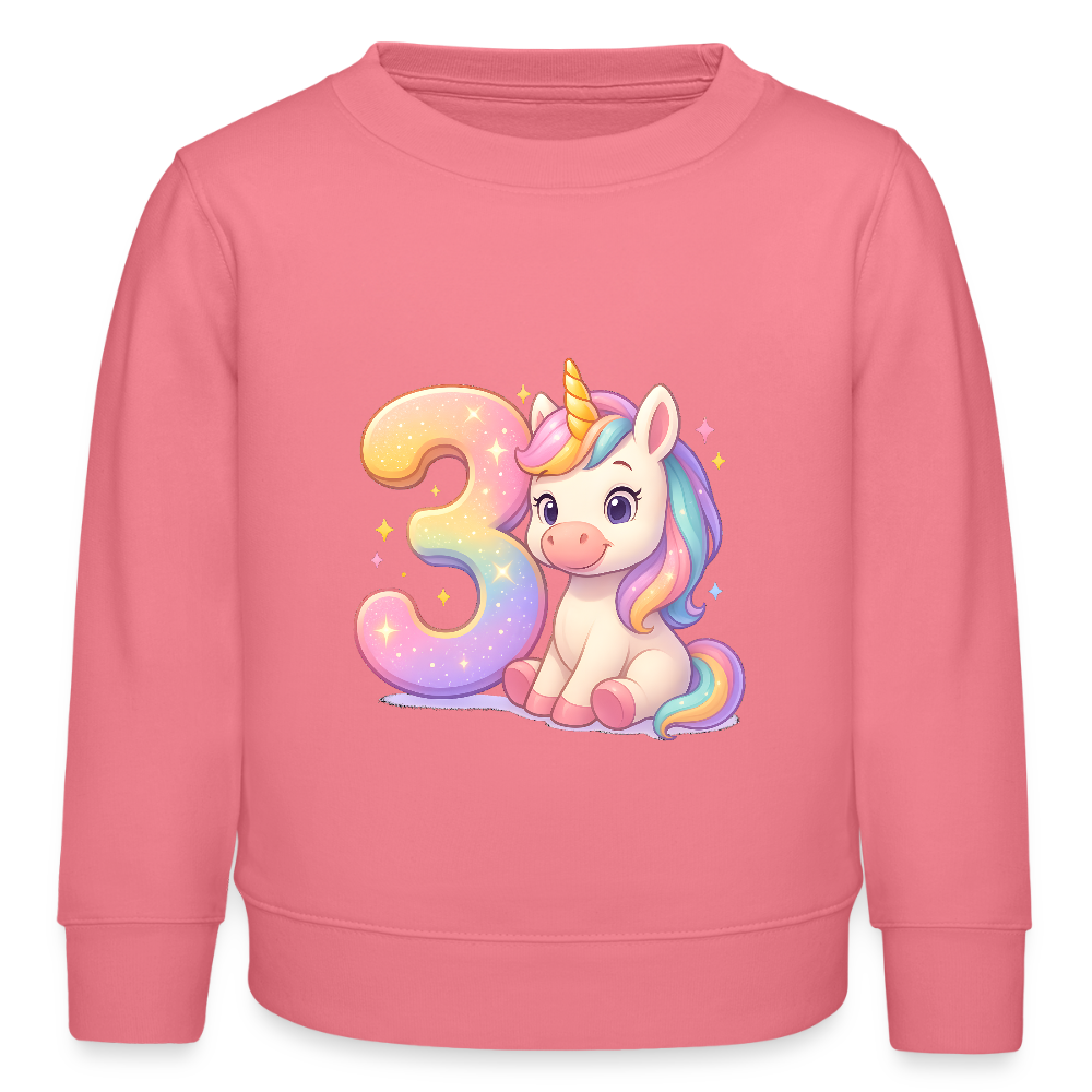3. Geburtstag Einhorn - Bio Kinder Pullover - Pink 