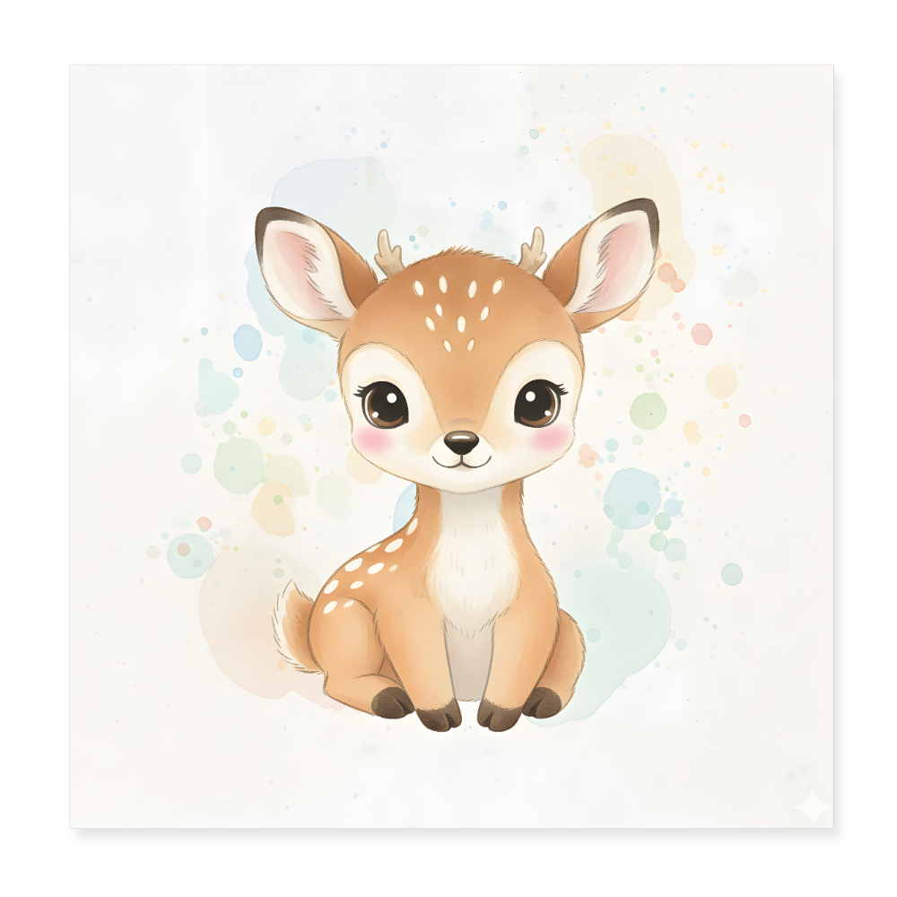 Reh Poster 20x20 cm - Weiß