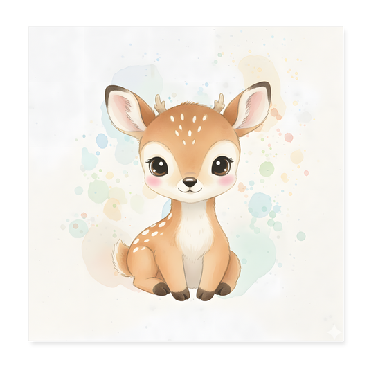 Reh Poster 20x20 cm - Weiß