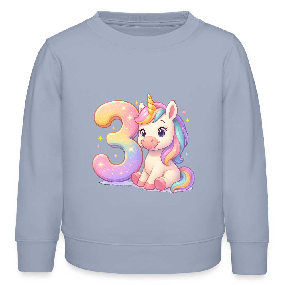 3. Geburtstag Einhorn - Bio Kinder Pullover - Lavendel-Violett