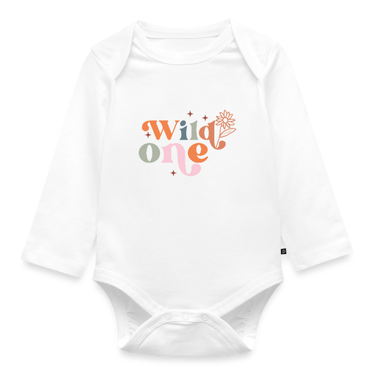 Wild One Baby Bio-Langarm-Body - Weiß