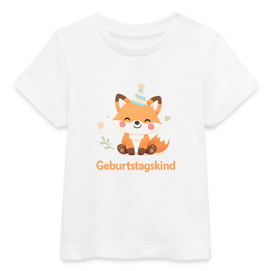 Fuchs Geburtstag - Bio Baby T-Shirt - Weiß