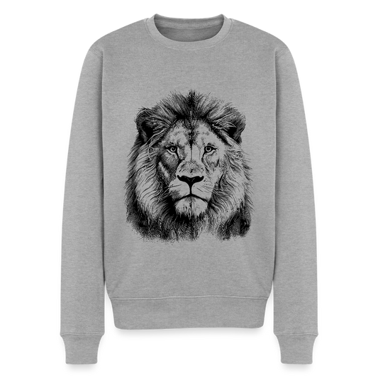 Papa Löwe - Männer Premium Pullover - Grau meliert