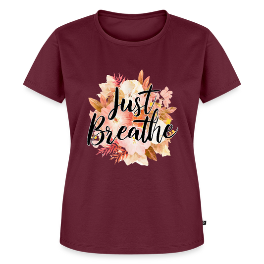 Just Breathe - Bio Frauen T-Shirt - Burgunderrot