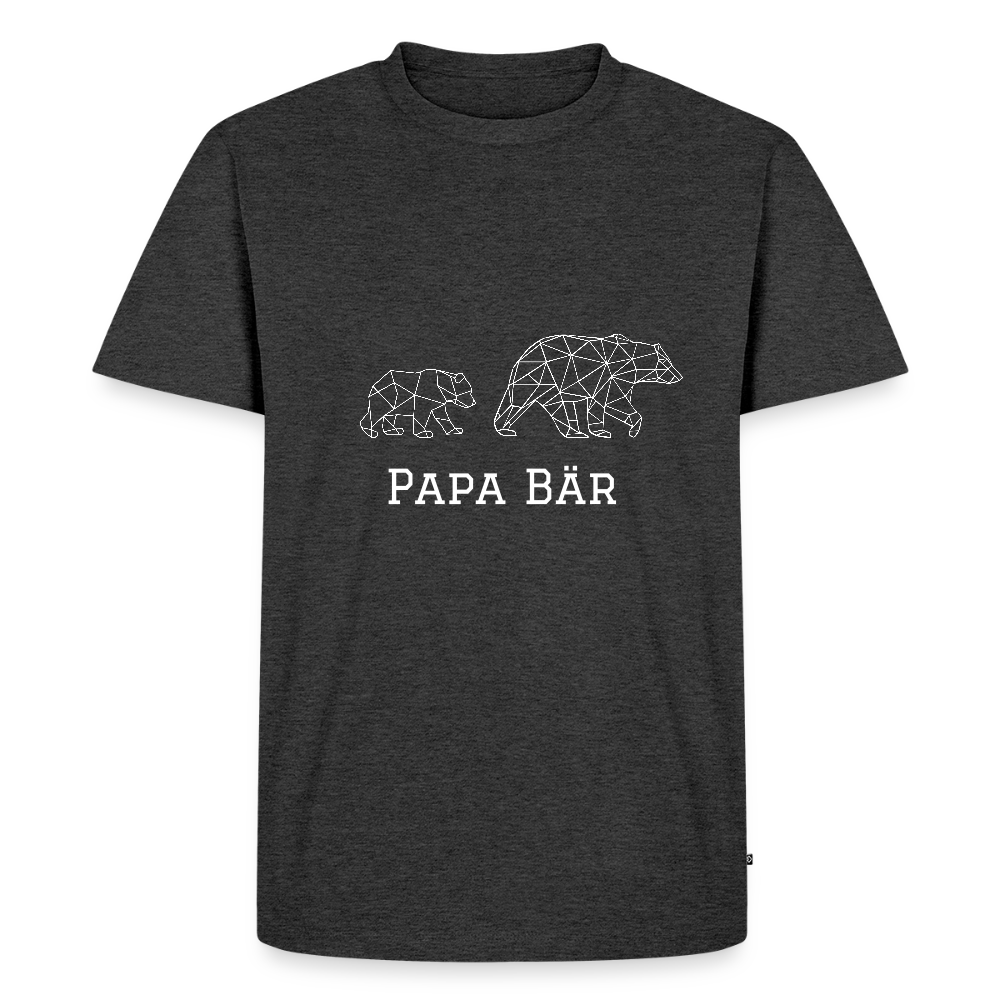 Papa Bär Unisex Bio T-Shirt - Anthrazit meliert