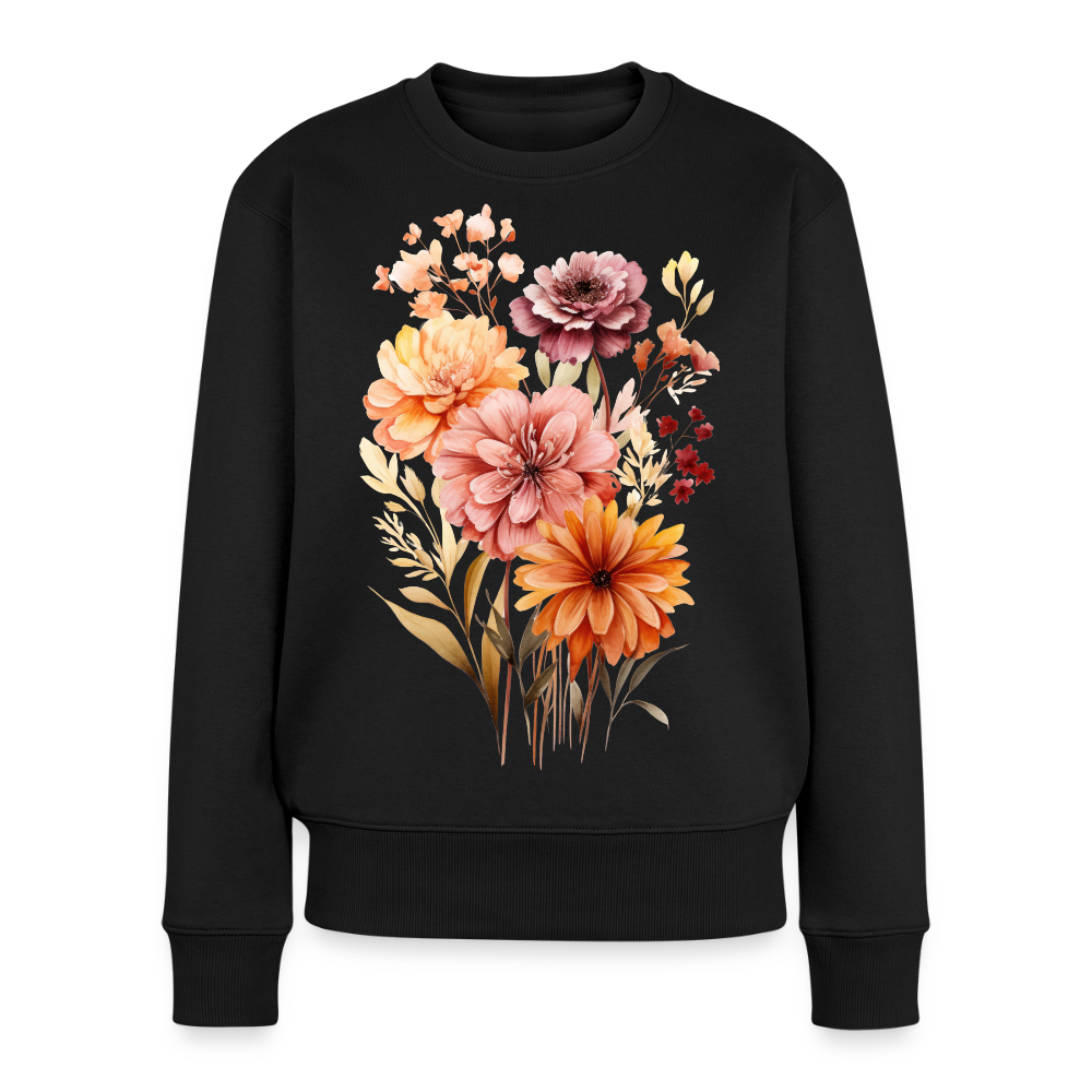Blumen - Frauen Premium Pullover - Schwarz