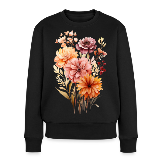Blumen - Frauen Premium Pullover - Schwarz