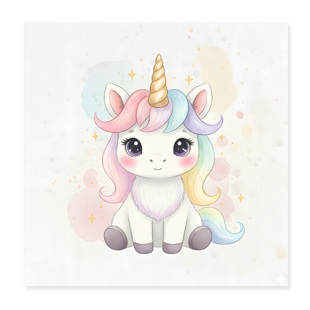 Einhorn Poster 20x20 cm - Weiß