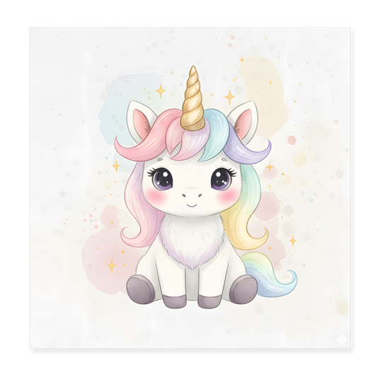 Einhorn Poster 20x20 cm - Weiß