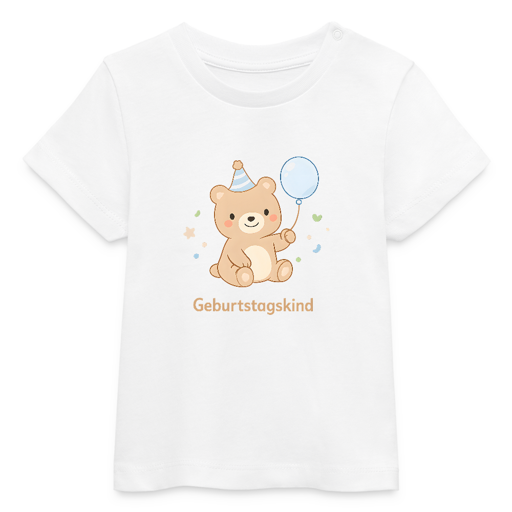 Bär Geburtstagskind - Bio Baby T-Shirt - Weiß