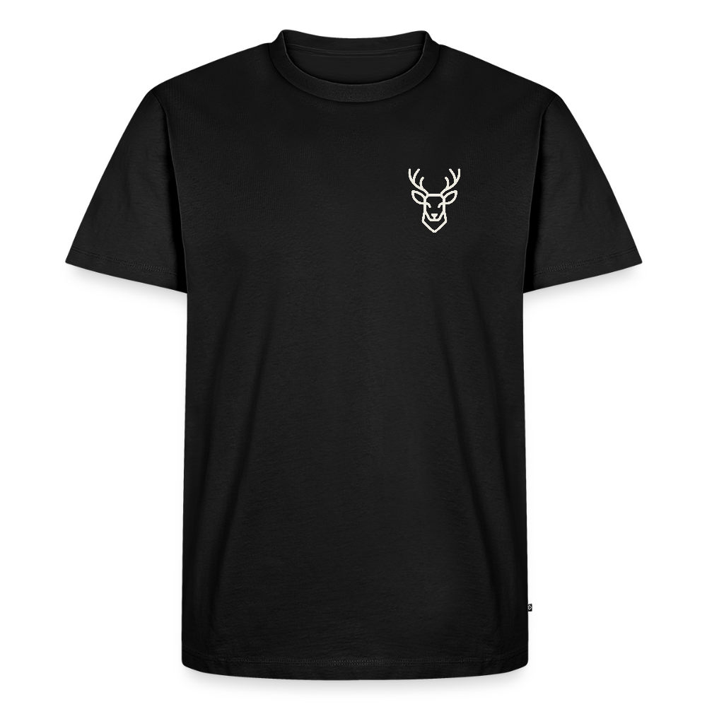 Hirsch - Bio Männer T-Shirt - Schwarz