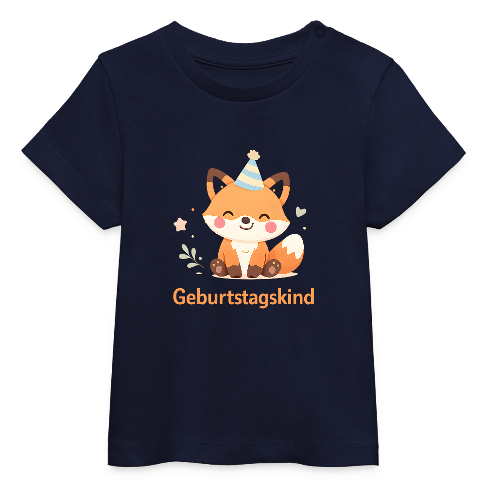 Fuchs Geburtstag - Bio Baby T-Shirt - Navy