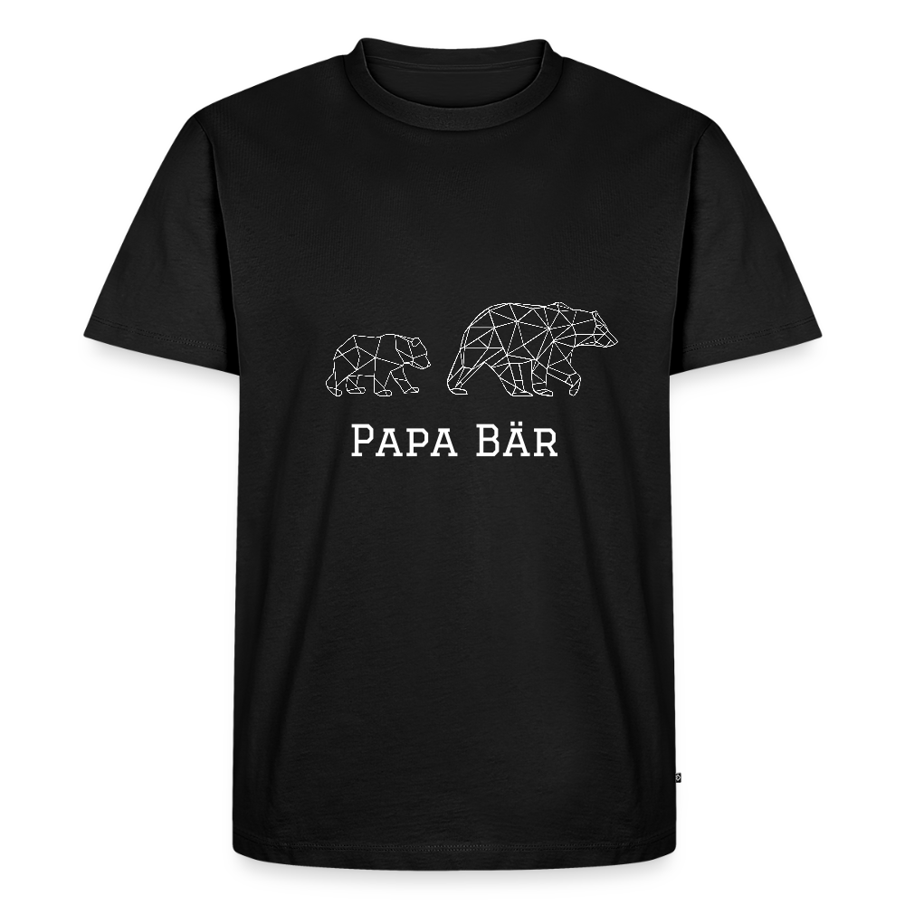 Papa Bär Unisex Bio T-Shirt - Schwarz