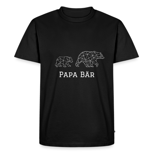 Papa Bär Unisex Bio T-Shirt - Schwarz
