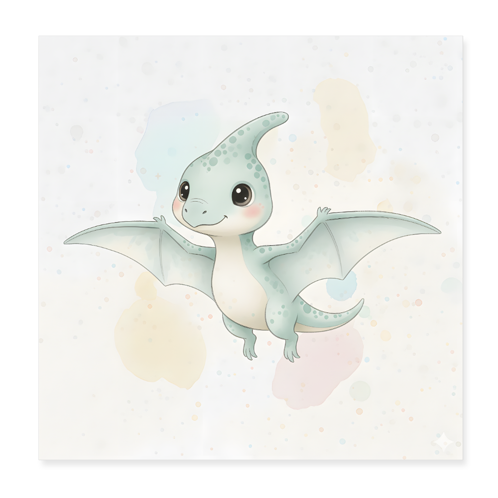 Flugsaurier Poster 20x20 cm - Weiß