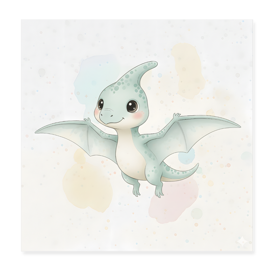 Flugsaurier Poster 20x20 cm - Weiß