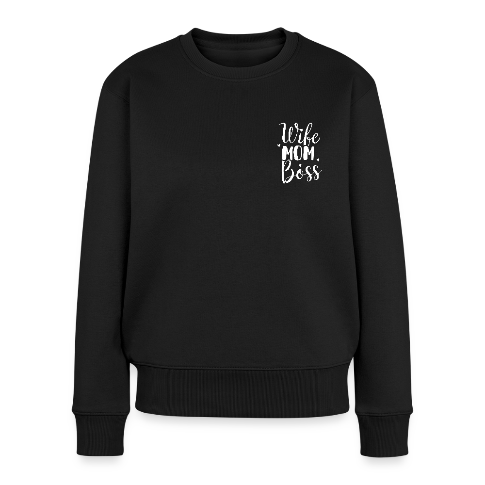 Wife Mom Boss - Frauen Premium Pullover - Schwarz